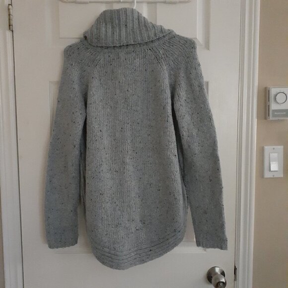 Cynthia Rowley Women's L Light Blue Cowl Neck Wool Blend Kangaroo Pocket… - Picture 3 of 12